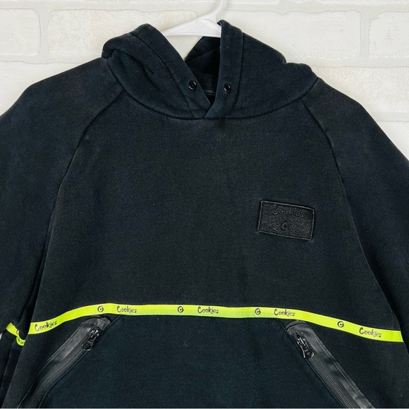 Cookies‎ Tech Pack Black Pullover Hoodie Mens Sz Medium Streetwear Skater Pocket - Picture 3 of 12